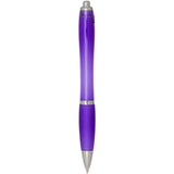 Penna a sfera in plastica riciclata certificata RCS con fusto e impugnatura colorati (inchiostro nero) Nash personalizzato con logo - Pubblienne
