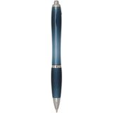 Penna a sfera in plastica riciclata certificata RCS con fusto e impugnatura colorati (inchiostro nero) Nash personalizzato con logo - Pubblienne