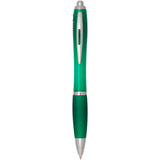 Penna a sfera in plastica riciclata certificata RCS con fusto e impugnatura colorati (inchiostro nero) Nash personalizzato con logo - Pubblienne