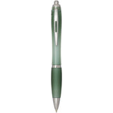 Penna a sfera in plastica riciclata certificata RCS con fusto e impugnatura colorati (inchiostro nero) Nash personalizzato con logo - Pubblienne