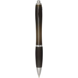 Penna a sfera in plastica riciclata certificata RCS con fusto e impugnatura colorati (inchiostro nero) Nash personalizzato con logo - Pubblienne