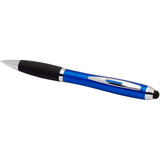 Penna a sfera con pennino in plastica riciclata RCS con fusto colorato e impugnatura di colore nero (inchiostro nero) Nash personalizzato con logo - Pubblienne