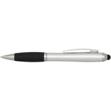 Penna a sfera con pennino in plastica riciclata RCS con fusto colorato e impugnatura di colore nero (inchiostro nero) Nash personalizzato con logo - Pubblienne