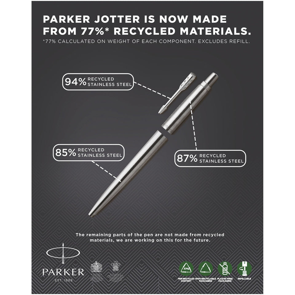 Parker penna a sfera Jotter (inchiostro nero) personalizzato con logo - Pubblienne