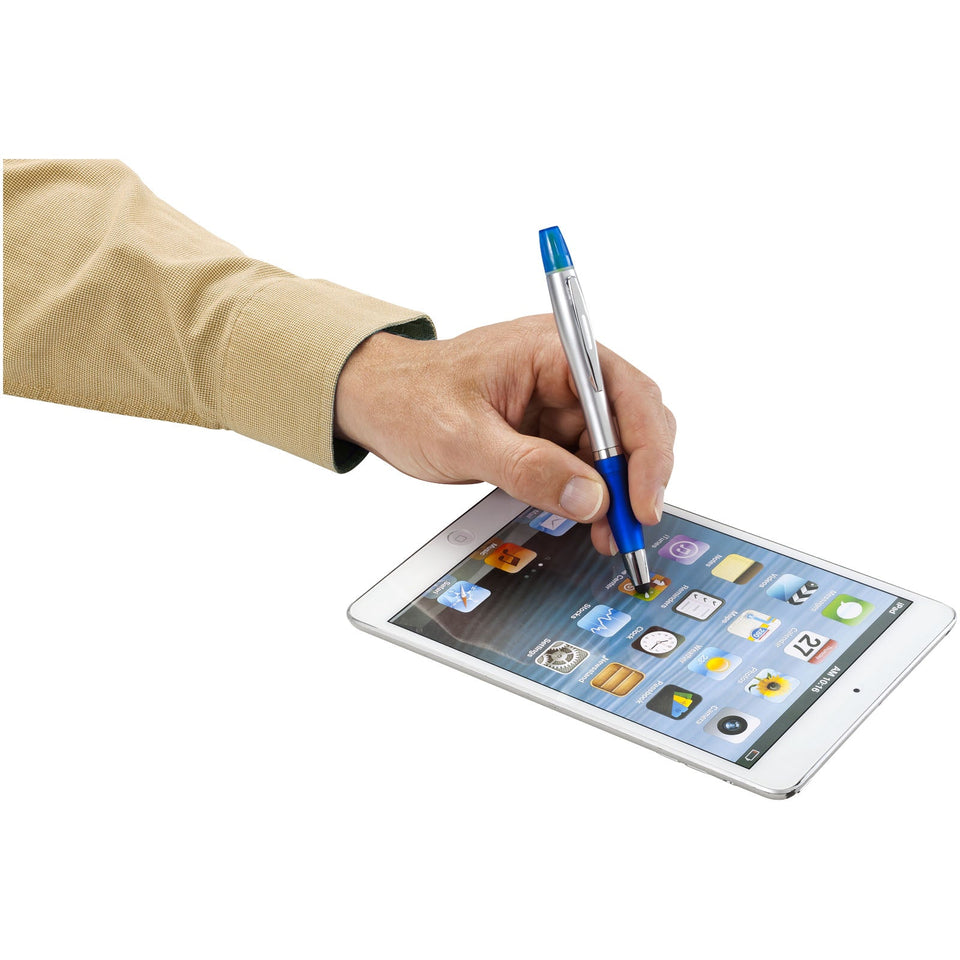 Penna a sfera con stylus ed evidenziatore Nash (inchiostro nero) personalizzato con logo - Pubblienne