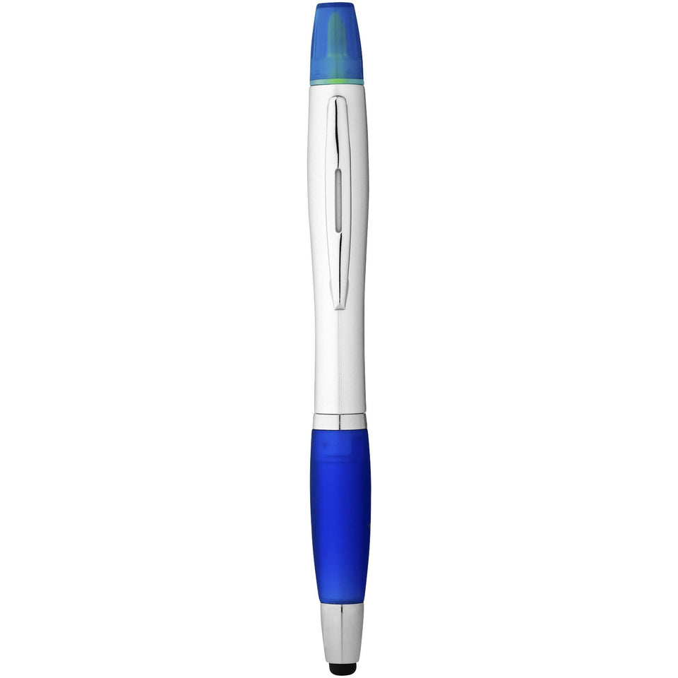 Penna a sfera con stylus ed evidenziatore Nash (inchiostro nero) personalizzato con logo - Pubblienne