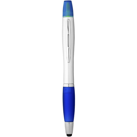 Penna a sfera con stylus ed evidenziatore Nash (inchiostro nero) personalizzato con logo - Pubblienne