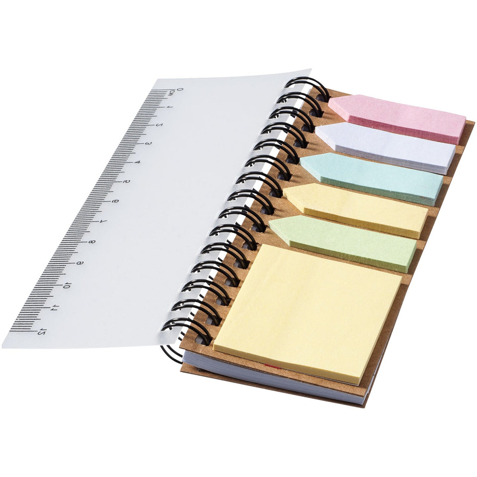 Blocco note a spirale con foglietti adesivi colorati Spinner personalizzato con logo - Pubblienne