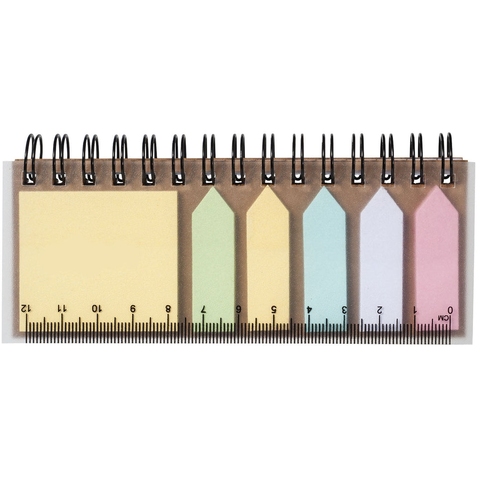 Blocco note a spirale con foglietti adesivi colorati Spinner personalizzato con logo - Pubblienne