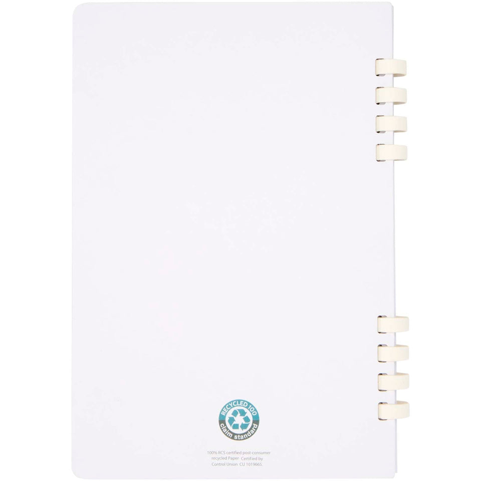 Blocco note a spirale formato A5 con copertina rigida in materiale riciclato certificato RCS Fil personalizzato con logo - Pubblienne