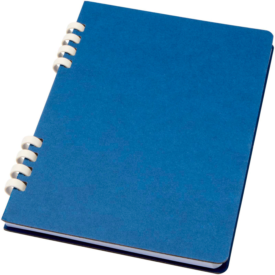 Blocco note a spirale formato A5 con copertina rigida in materiale riciclato certificato RCS Fil personalizzato con logo - Pubblienne