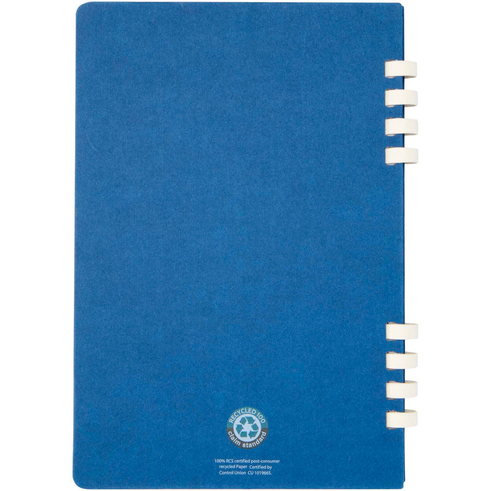 Blocco note a spirale formato A5 con copertina rigida in materiale riciclato certificato RCS Fil personalizzato con logo - Pubblienne