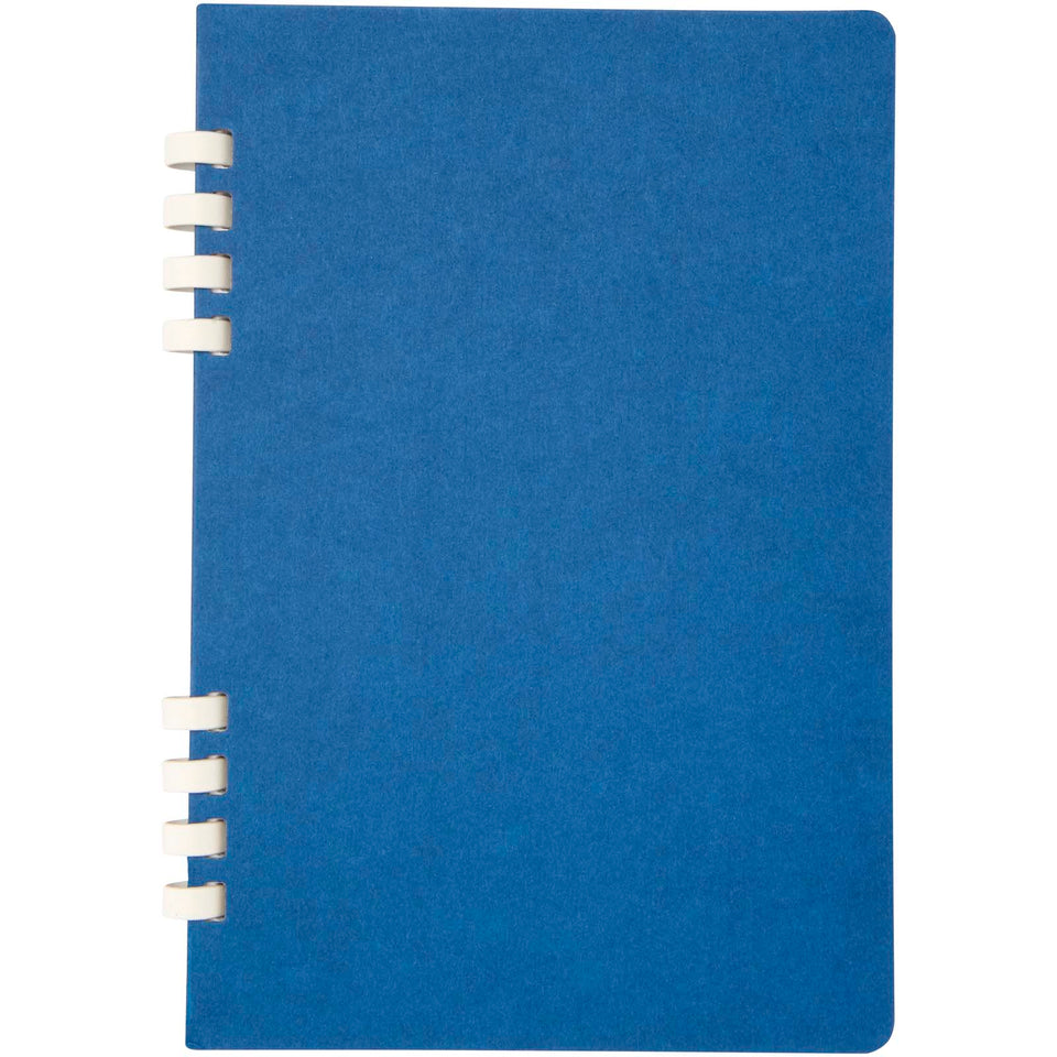 Blocco note a spirale formato A5 con copertina rigida in materiale riciclato certificato RCS Fil personalizzato con logo - Pubblienne