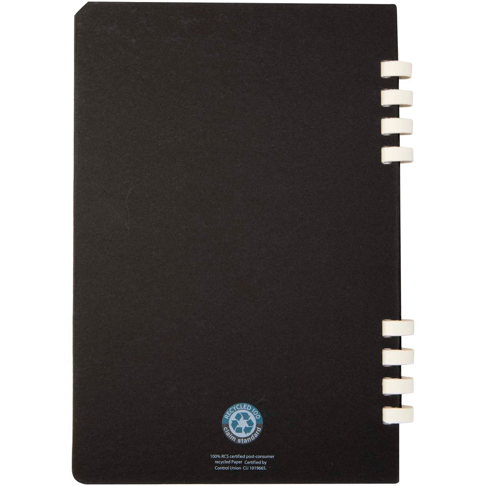 Blocco note a spirale formato A5 con copertina rigida in materiale riciclato certificato RCS Fil personalizzato con logo - Pubblienne