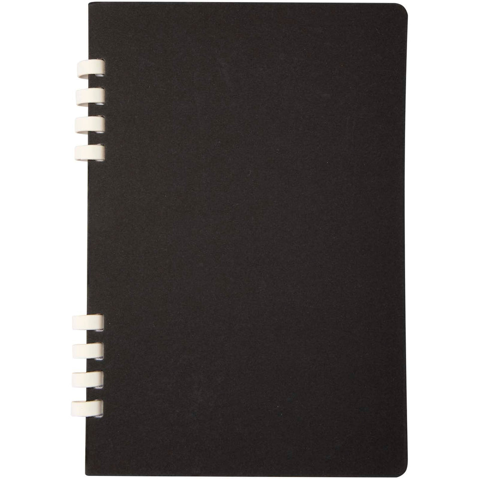 Blocco note a spirale formato A5 con copertina rigida in materiale riciclato certificato RCS Fil personalizzato con logo - Pubblienne