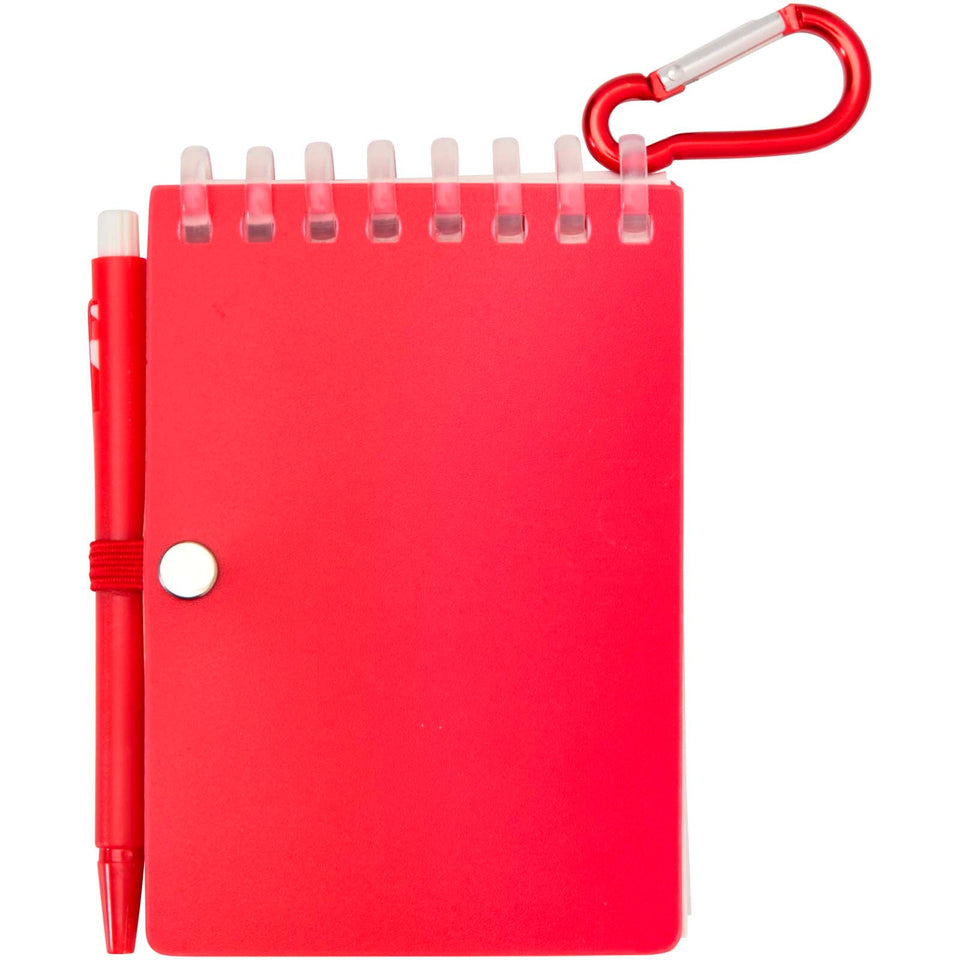 Set blocco note con copertina morbida in materiale riciclato e penna a sfera (inchiostro blu) per attività all'aperto Lig Min personalizzato con logo - Pubblienne