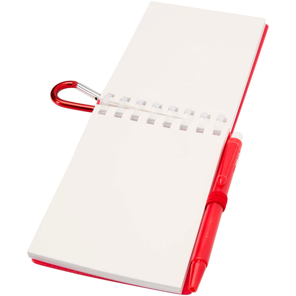 Set blocco note con copertina morbida in materiale riciclato e penna a sfera (inchiostro blu) per attività all'aperto Lig Min personalizzato con logo - Pubblienne