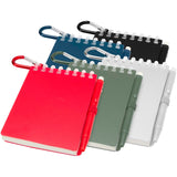 Set blocco note con copertina morbida in materiale riciclato e penna a sfera (inchiostro blu) per attività all'aperto Lig Min personalizzato con logo - Pubblienne