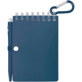 Set blocco note con copertina morbida in materiale riciclato e penna a sfera (inchiostro blu) per attività all'aperto Lig Min personalizzato con logo - Pubblienne