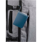 Set blocco note con copertina morbida in materiale riciclato e penna a sfera (inchiostro blu) per attività all'aperto Lig Min personalizzato con logo - Pubblienne
