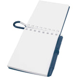 Set blocco note con copertina morbida in materiale riciclato e penna a sfera (inchiostro blu) per attività all'aperto Lig Min personalizzato con logo - Pubblienne