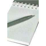 Set blocco note con copertina morbida in materiale riciclato e penna a sfera (inchiostro blu) per attività all'aperto Lig Min personalizzato con logo - Pubblienne