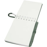 Set blocco note con copertina morbida in materiale riciclato e penna a sfera (inchiostro blu) per attività all'aperto Lig Min personalizzato con logo - Pubblienne