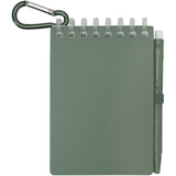 Set blocco note con copertina morbida in materiale riciclato e penna a sfera (inchiostro blu) per attività all'aperto Lig Min personalizzato con logo - Pubblienne