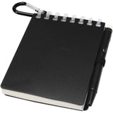 Set blocco note con copertina morbida in materiale riciclato e penna a sfera (inchiostro blu) per attività all'aperto Lig Min personalizzato con logo - Pubblienne