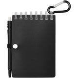 Set blocco note con copertina morbida in materiale riciclato e penna a sfera (inchiostro blu) per attività all'aperto Lig Min personalizzato con logo - Pubblienne