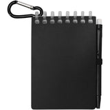 Set blocco note con copertina morbida in materiale riciclato e penna a sfera (inchiostro blu) per attività all'aperto Lig Min personalizzato con logo - Pubblienne