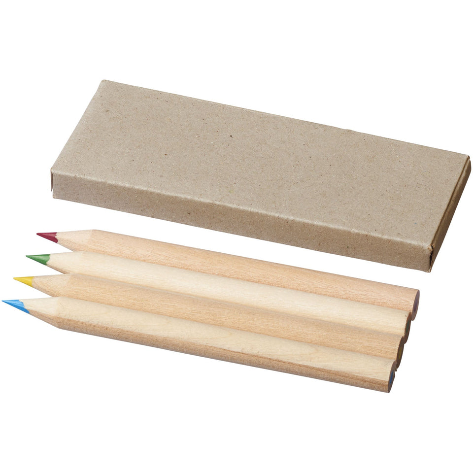 Set di 4 pastelli per colorare/disegnare Tullik personalizzato con logo - Pubblienne