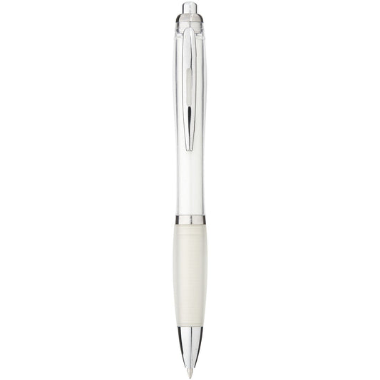 Penna a sfera con fusto e impugnatura colorati Nash (inchiostro blu) personalizzato con logo - Pubblienne