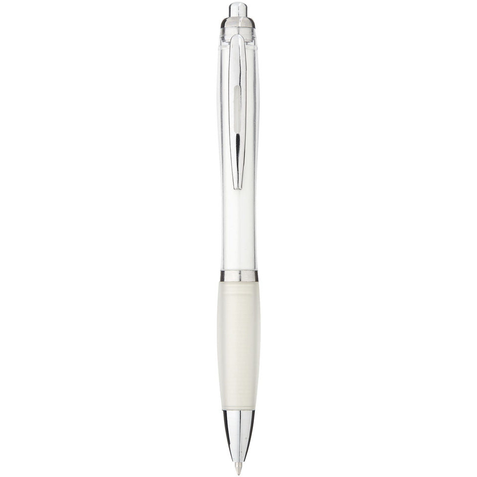 Penna a sfera con fusto e impugnatura colorati Nash (inchiostro blu) personalizzato con logo - Pubblienne