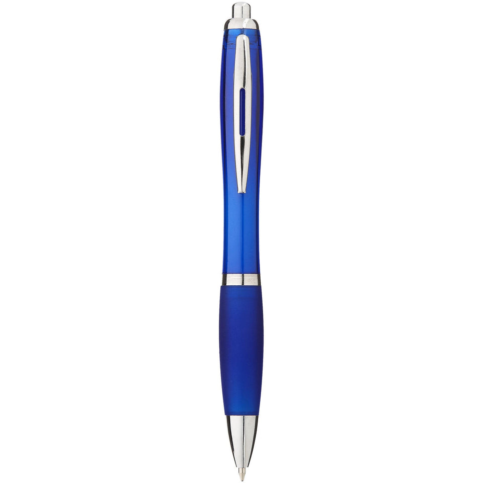 Penna a sfera con fusto e impugnatura colorati Nash (inchiostro blu) personalizzato con logo - Pubblienne