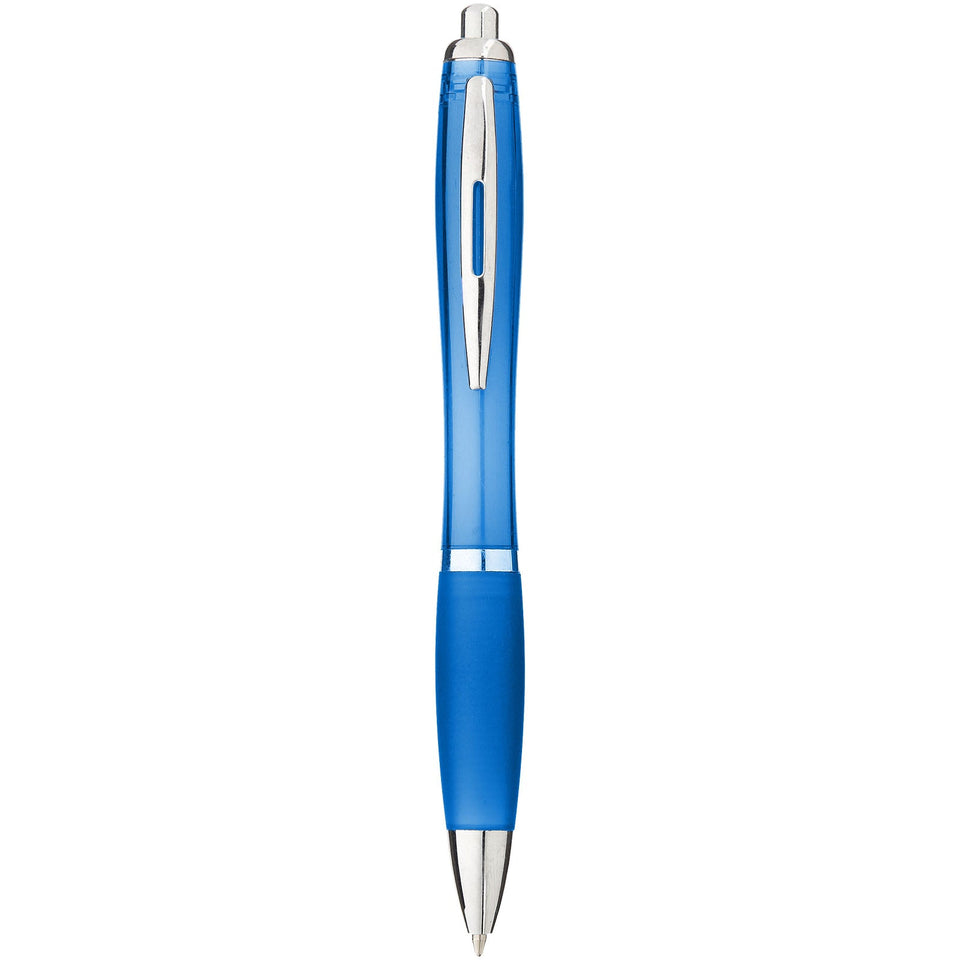 Penna a sfera con fusto e impugnatura colorati Nash (inchiostro blu) personalizzato con logo - Pubblienne