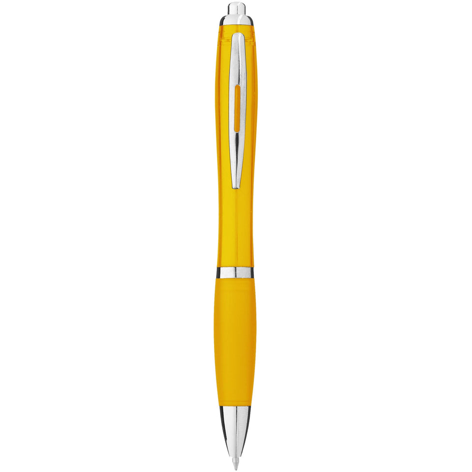 Penna a sfera con fusto e impugnatura colorati Nash (inchiostro blu) personalizzato con logo - Pubblienne