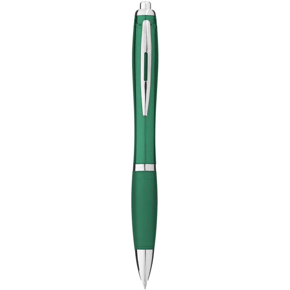 Penna a sfera con fusto e impugnatura colorati Nash (inchiostro blu) personalizzato con logo - Pubblienne