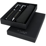 Set regalo con coppia di penne e sacchetto Carbon (inchiostro nero) personalizzato con logo - Pubblienne