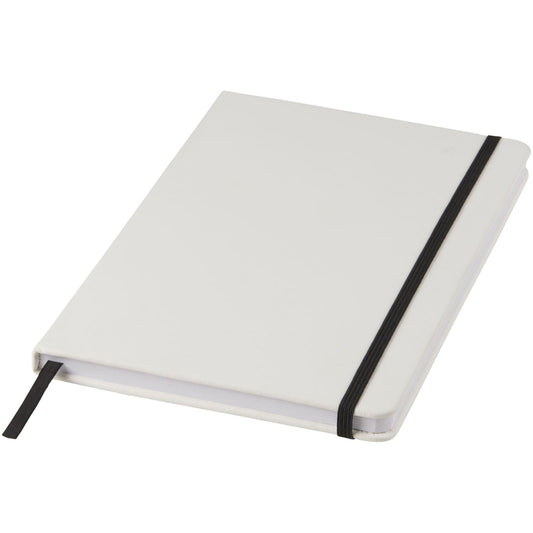 Blocco note bianco formato A5 con elastico colorato Spectrum personalizzato con logo - Pubblienne