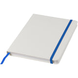 Blocco note bianco formato A5 con elastico colorato Spectrum personalizzato con logo - Pubblienne