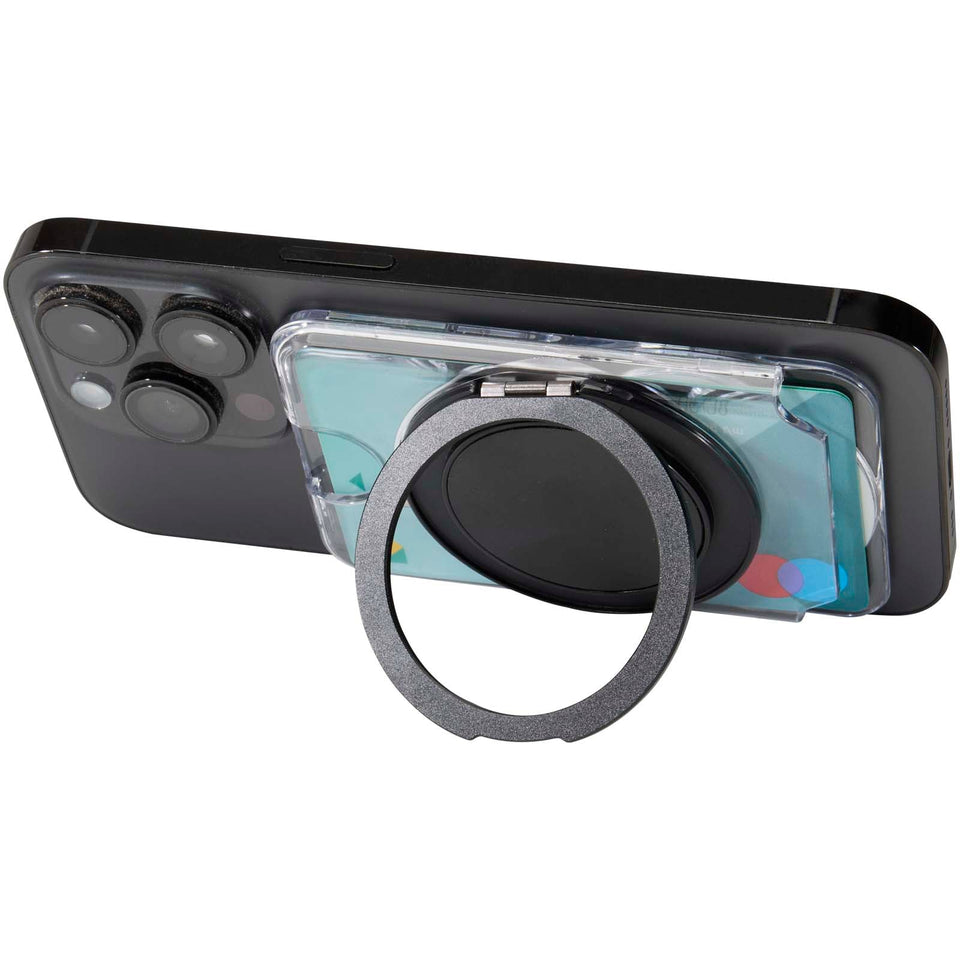 Set regalo con blocco note formato A6 con copertina rigida e portafoglio MagSafe Kern personalizzato con logo - Pubblienne