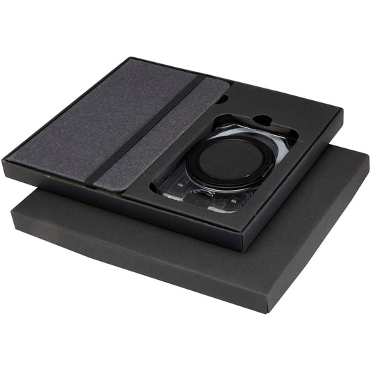 Set regalo con blocco note formato A6 con copertina rigida e portafoglio MagSafe Kern personalizzato con logo - Pubblienne