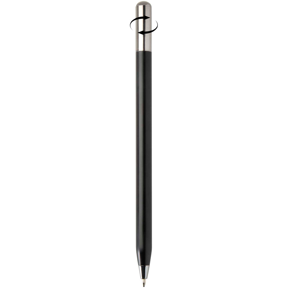 Penna a sfera a rotazione in alluminio riciclato SMART (inchiostro nero) personalizzato con logo - Pubblienne