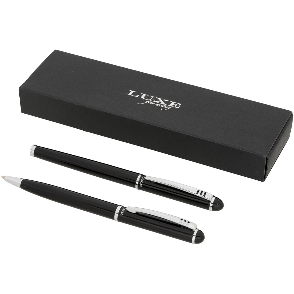 Set regalo con coppia di penne Andante (inchiostro nero) personalizzato con logo - Pubblienne