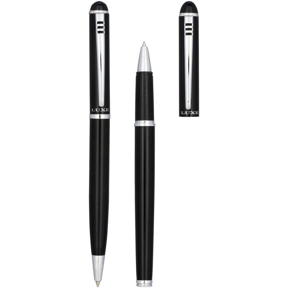 Set regalo con coppia di penne Andante (inchiostro nero) personalizzato con logo - Pubblienne