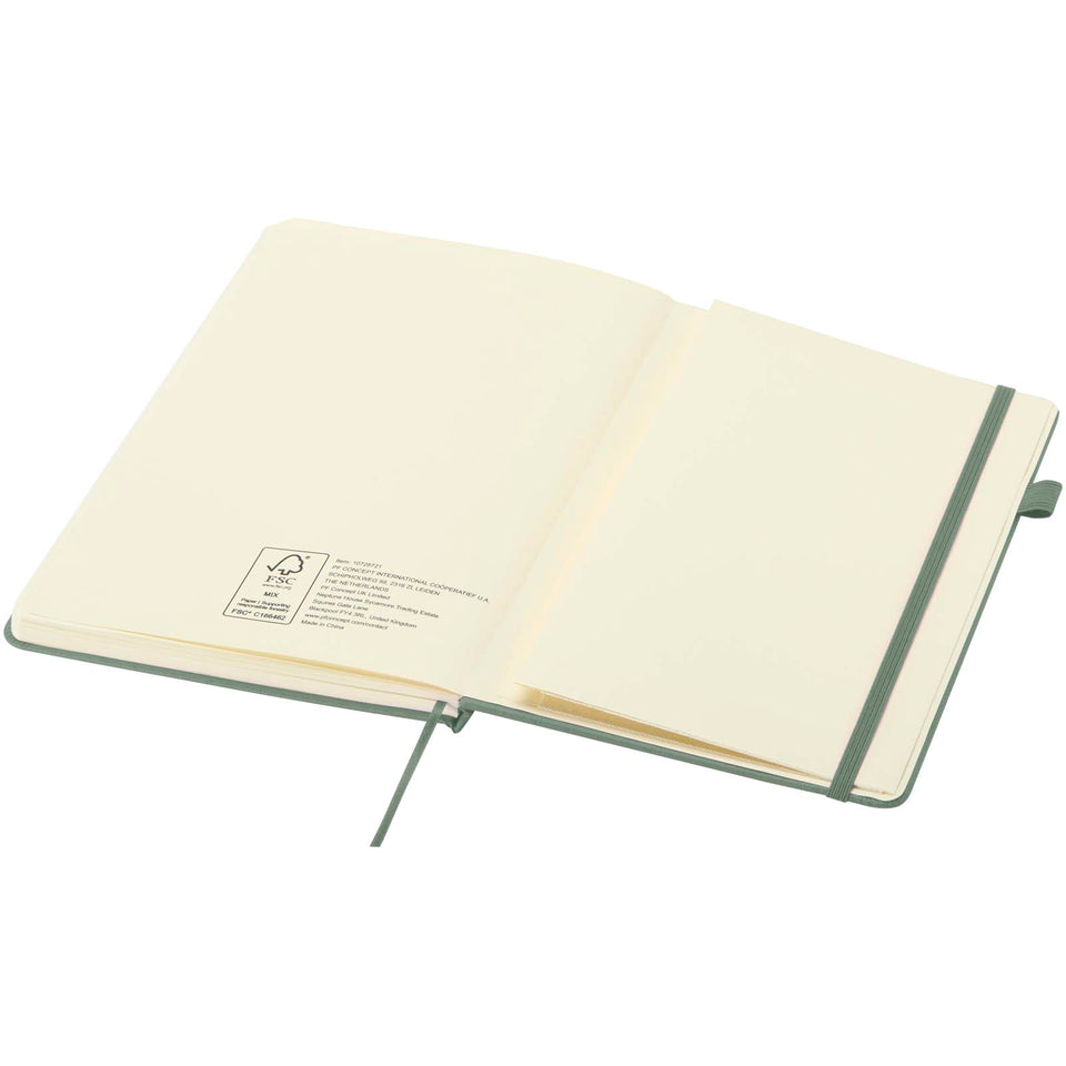 Taccuino A5 con copertina rigida in plastica riciclata Liss personalizzato con logo - Pubblienne