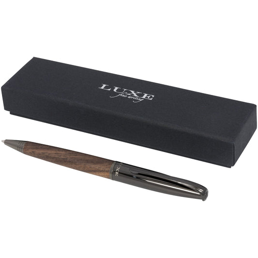 Penna a sfera con serbatoio in legno Loure (inchiostro nero) personalizzato con logo - Pubblienne