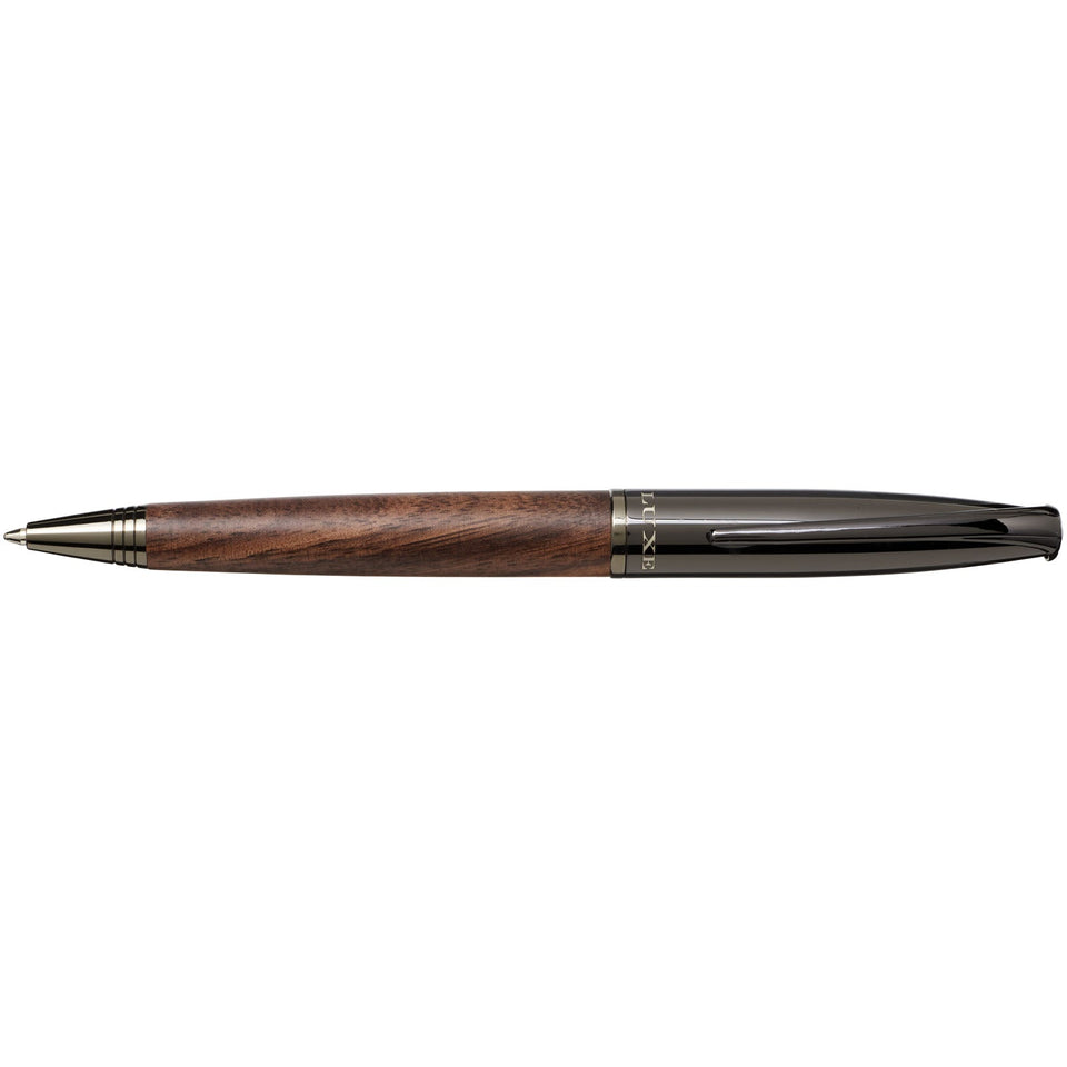 Penna a sfera con serbatoio in legno Loure (inchiostro nero) personalizzato con logo - Pubblienne
