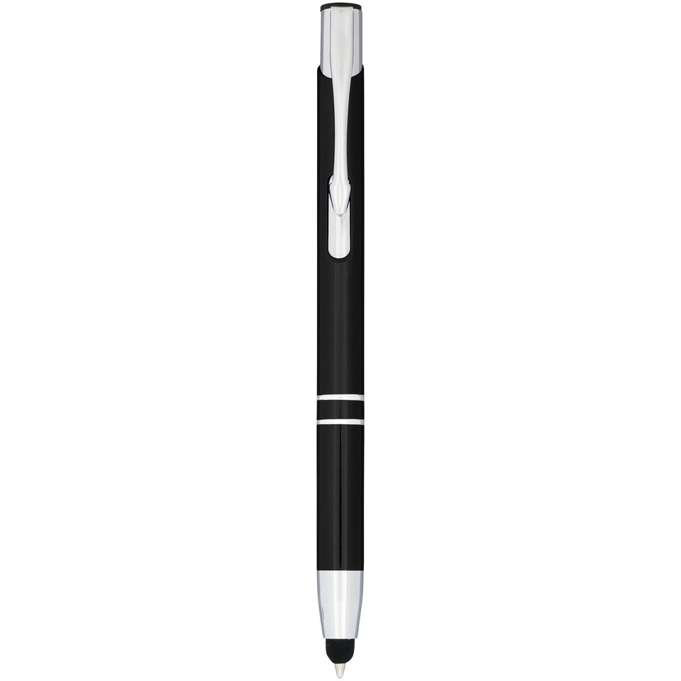 Penna a sfera metallica con stylus Moneta (inchiostro blu) personalizzato con logo - Pubblienne